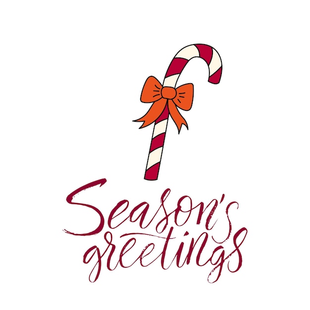 Tarjeta de Navidad vectorial con letras a mano