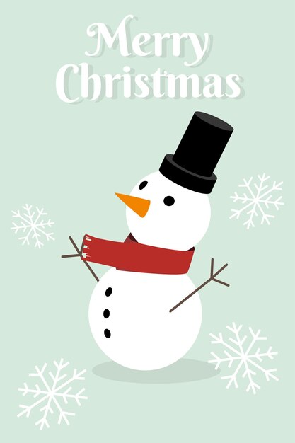 Tarjeta de Navidad vertical de estilo plano Ilustración vectorial