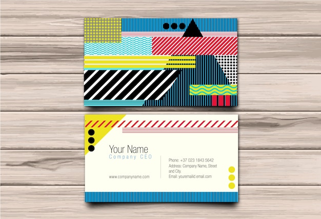 Tarjeta de negocios geométrica multicolor