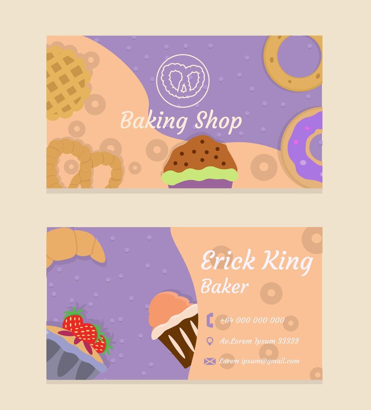 Tarjeta de negocios de pastelería