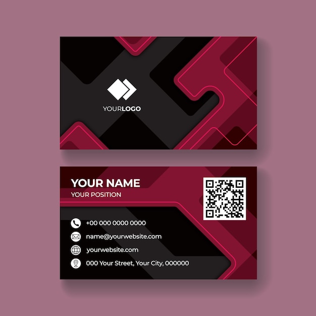 Tarjeta de negocios roja abstracta