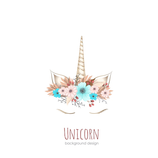 Tarjeta de niña unicornio / fondo en vector