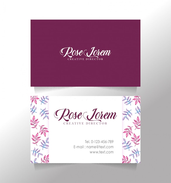 Tarjeta de Nombre Plantilla Magenta Púrpura