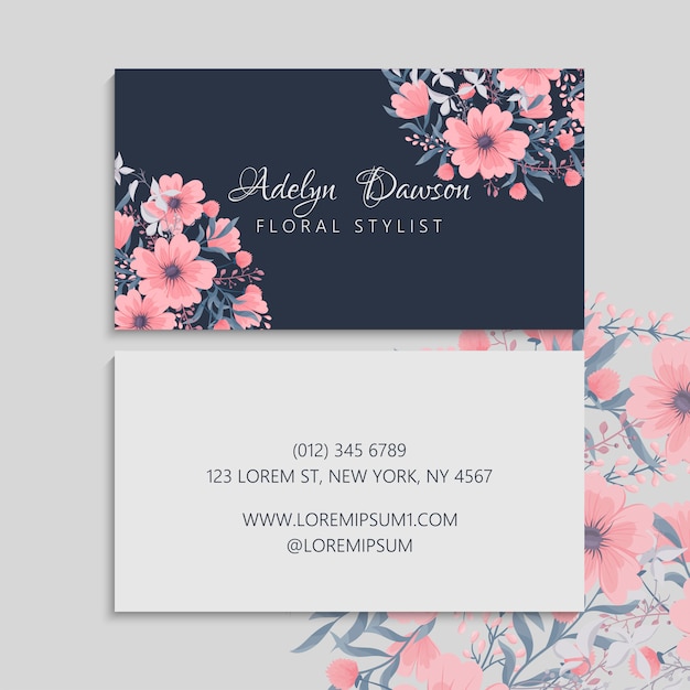 Tarjeta oscura con hermosas flores