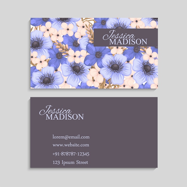 Tarjeta oscura con hermosas flores