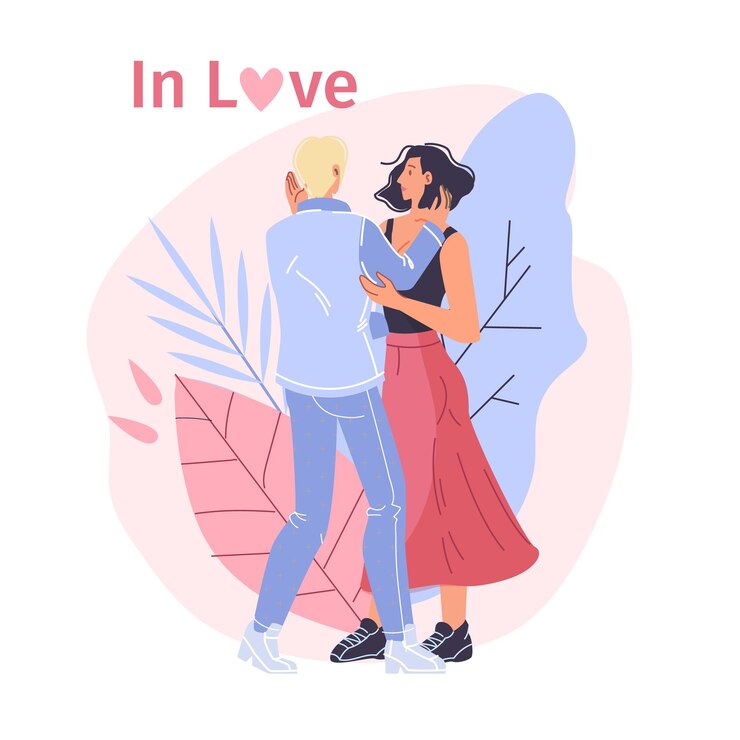 Vector tarjeta con pareja de enamorados en su cita de san valentín