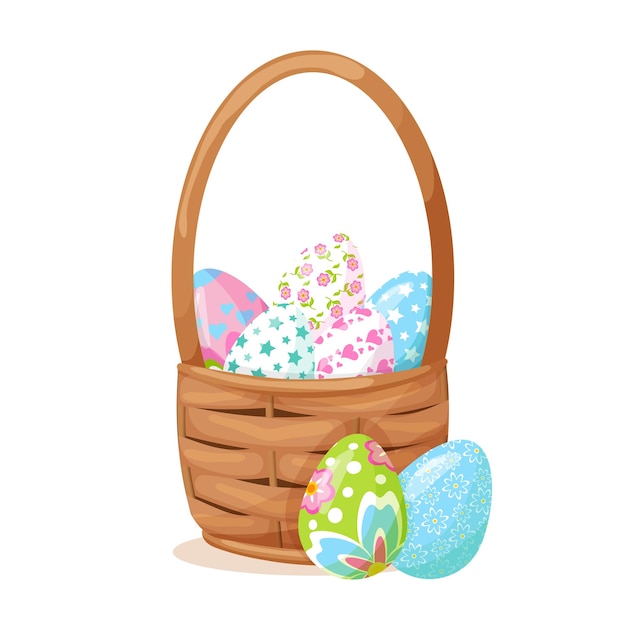 Tarjeta de Pascua Cesta con huevos