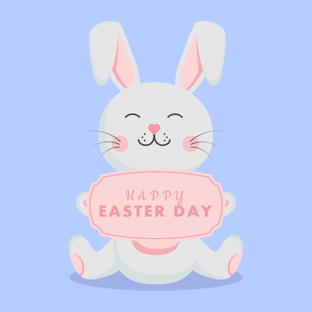 Tarjeta de Pascua Conejito de Pascua con la inscripción Felices Pascuas