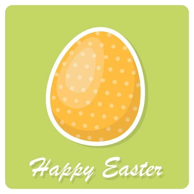 Tarjeta de Pascua feliz Huevo de Pascua amarillo pintado Ilustración vectorial