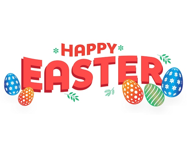 Tarjeta de Pascua feliz con vector de fondo de huevos