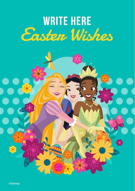 Tarjeta de Pascua de las princesas Disney