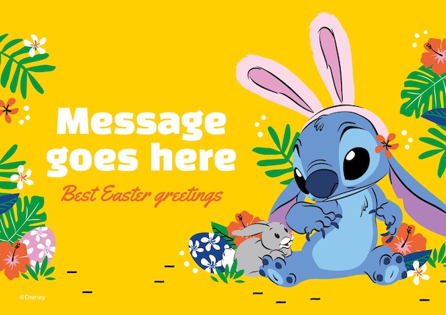 Vector tarjeta de pascua de stitch