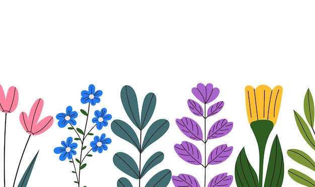 tarjeta con plantas en estilo plano sobre vector de fondo blanco