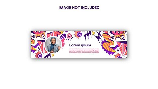una tarjeta postal colorida con una imagen de un hombre y una mujer