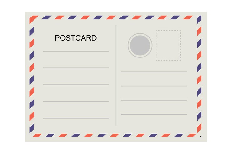 Tarjeta postal vintage con textura de papel plantilla de tarjeta postal de viaje Diseño de tarjeta postal Vector en blanco