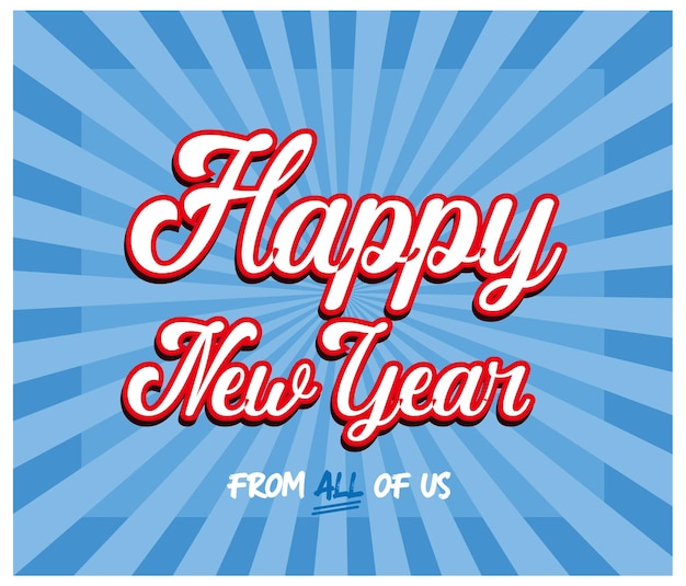 Tarjeta postal vintage de la víspera de Año Nuevo El efecto grunge se puede eliminar fácilmente para un nuevo letrero limpio de vector plano ilustración moderna