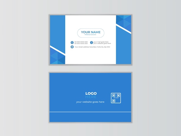 Una tarjeta de presentación azul y blanca con un logotipo para una guía de sitios web.