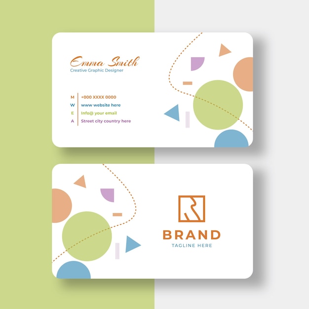 Tarjeta de presentación creativa para diseñador gráfico