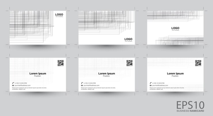 Vector tarjeta de presentación de fondo de color gris de línea abstracta