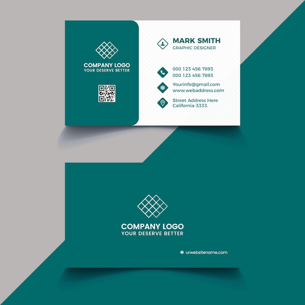 Una tarjeta de presentación para el logotipo de una empresa que es verde y blanca.