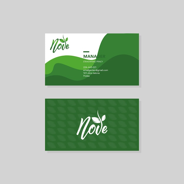 Vector una tarjeta de presentación para una nueva marca llamada nova.