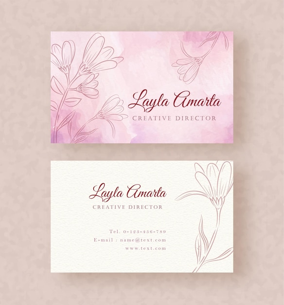 tarjeta de presentación con vector rosa y plantilla de fondo de pintura de salpicaduras