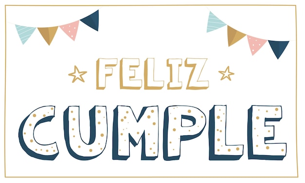 una tarjeta que dice feliz cumpleaños con banderas y las palabras feliz cumpleaño