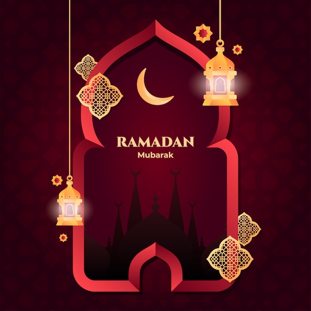 Tarjeta de ramadán mubarak