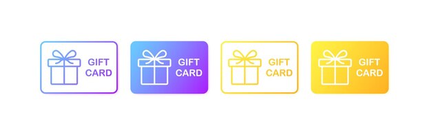 Tarjeta de regalo Caja de regalo de color plano tarjeta de regalo dorada Ilustración vectorial
