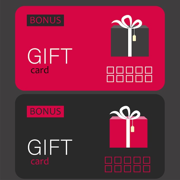 Tarjeta de regalo con cajas y caja de regalo