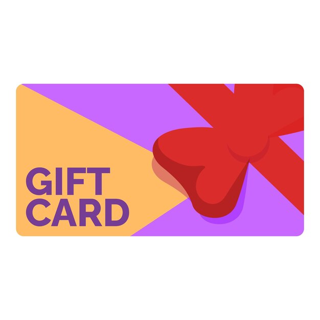 Tarjeta de regalo con una cinta roja atada en un lazo