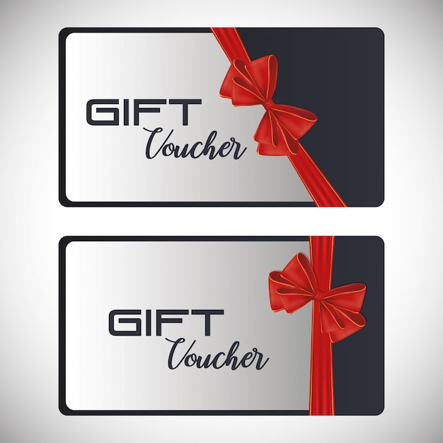 Tarjeta de regalo con cinta roja