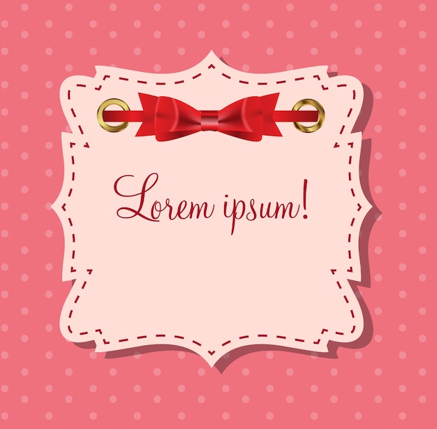 Tarjeta de regalo con cintas, elementos de diseño. Ilustración vectorial