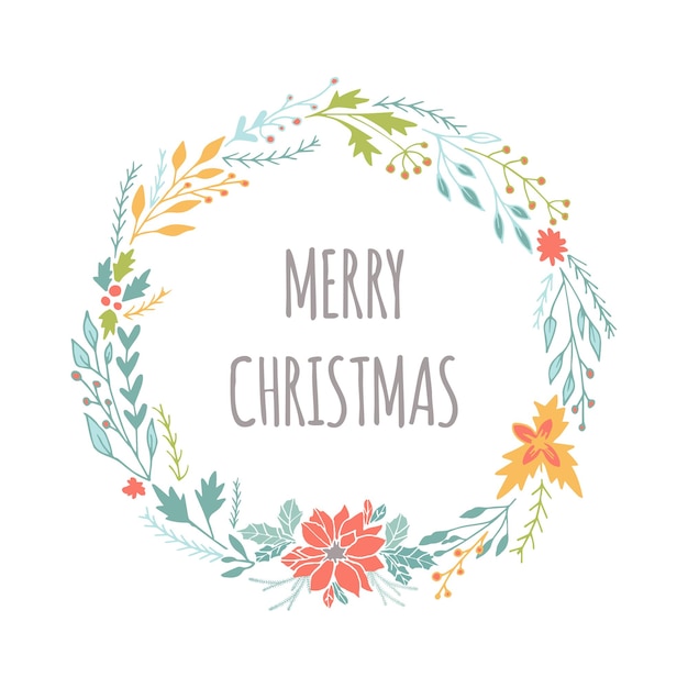 Tarjeta de regalo linda con corona y letras navideñas. Se puede utilizar como póster con cita, diseño de camiseta o elemento de decoración del hogar. Tipografía vectorial. Plantilla editable fácil.