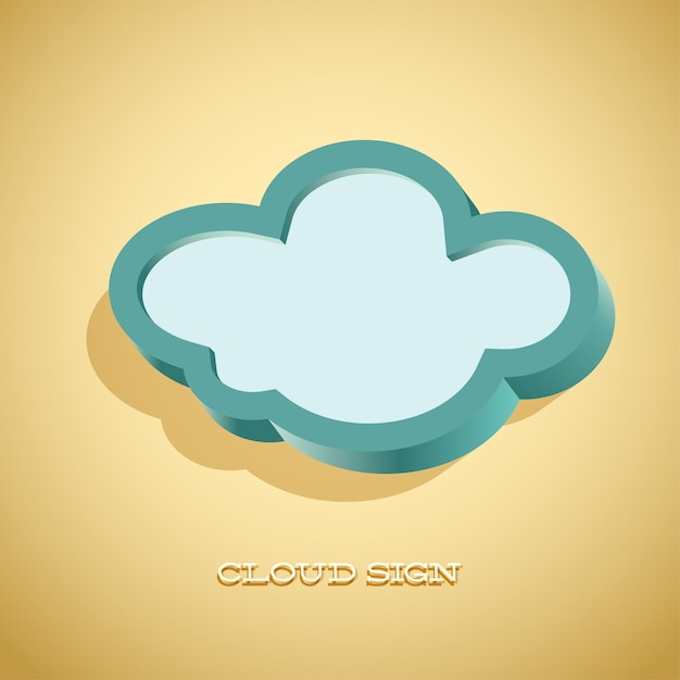 Vector tarjeta retro con signo de nube