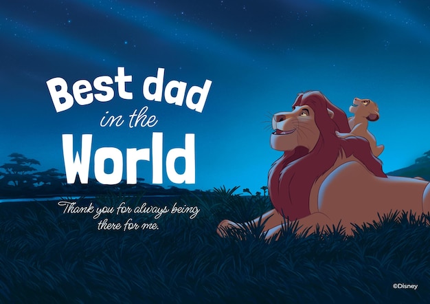 La tarjeta del Rey León para el Día del Padre