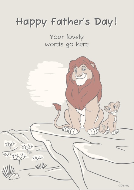 La tarjeta del Rey León para el Día del Padre
