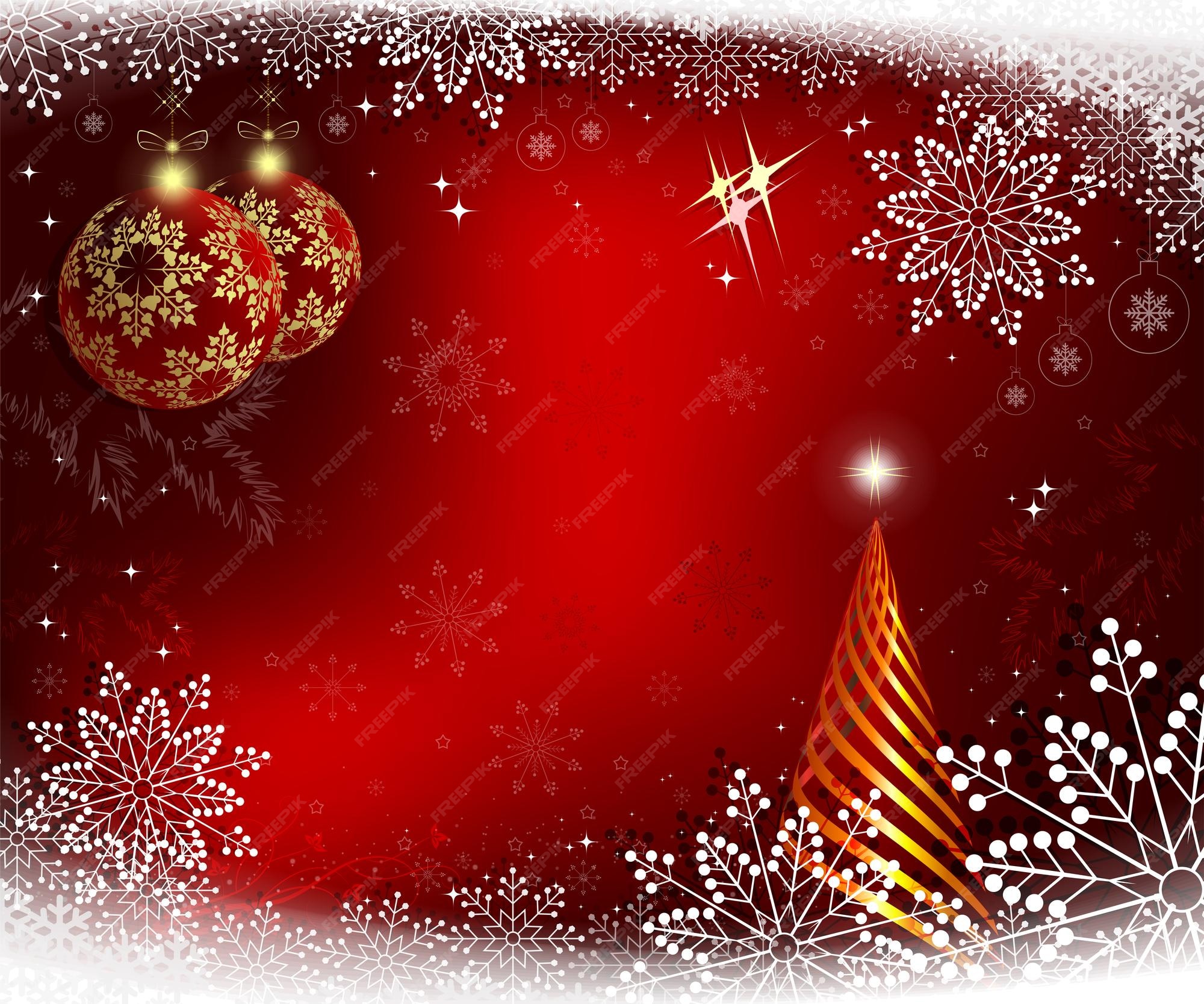 Tarjeta roja de navidad Vector Premium