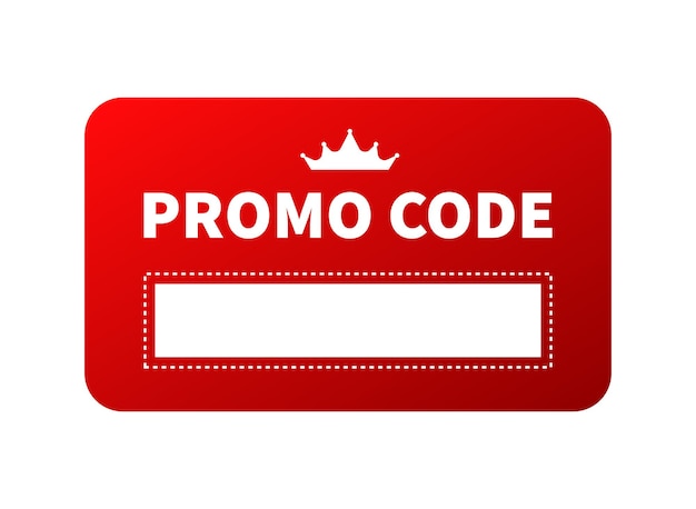 Tarjeta roja con plantilla de código de promoción