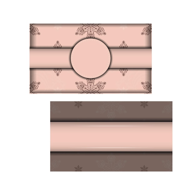 Tarjeta rosa con adorno de mandala para tu marca