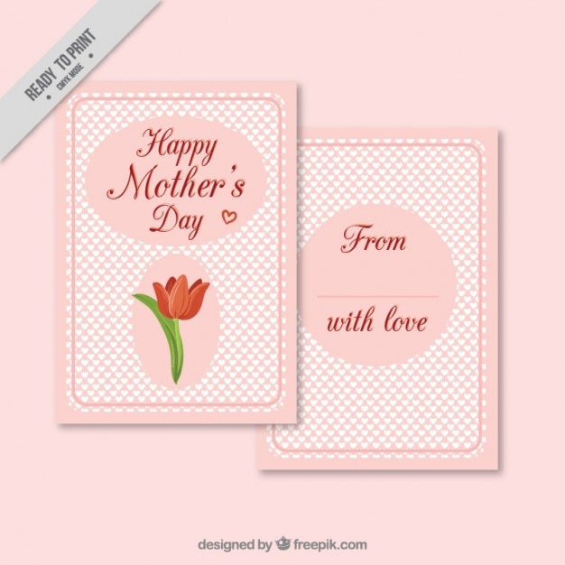 Vector tarjeta rosa del día de la madre
