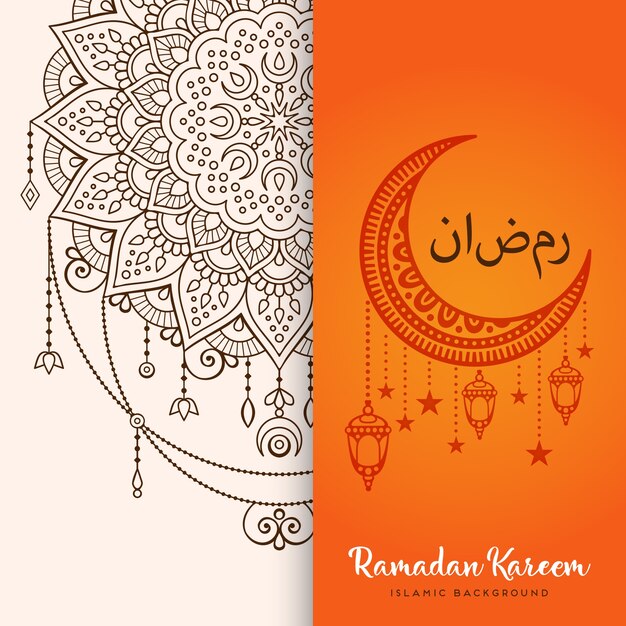 Tarjeta de saludos de ramadan kareem