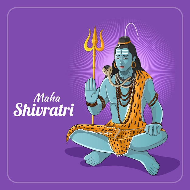 Tarjeta de saludos de vector de celebración de maha shivratri