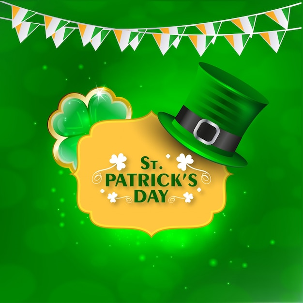 Vector tarjeta de san patricio con fondo verde