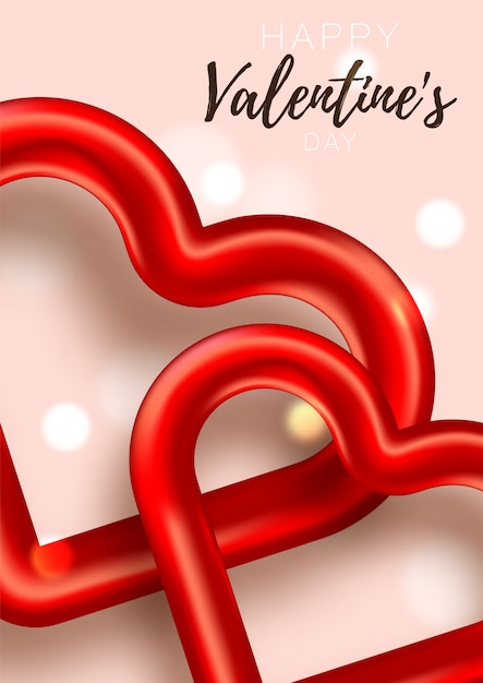 Tarjeta de san valentín. día romántico cartel de amor a la promoción. banner de venta con corazones y regalos. oferta especial para el día romántico.