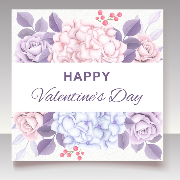 Tarjeta de san valentín floral