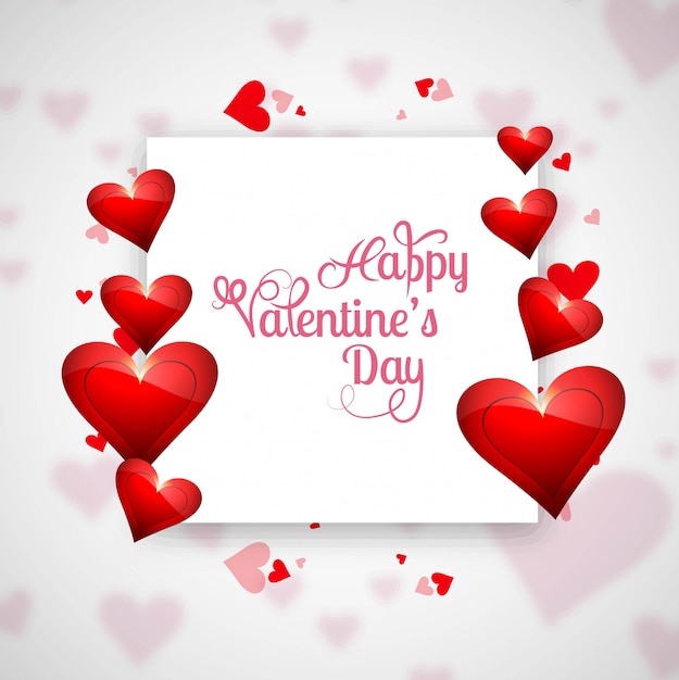 Tarjeta de San Valentín con fondo de corazones