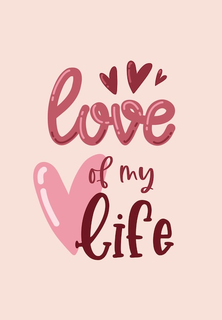 Tarjeta de San Valentín con frase romántica sobre el amor aislado sobre fondo blanco. Ilustración vectorial - Vector
