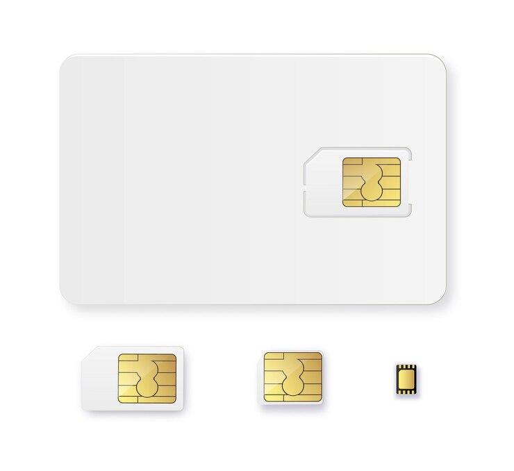 Vector tarjeta sim objeto realista icono vector simcard aislado d diseño gsm