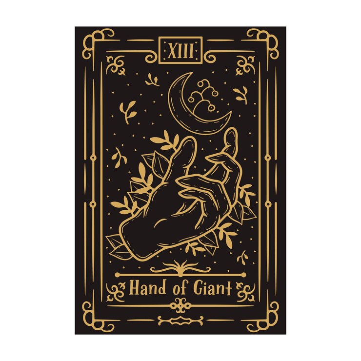 Vector tarjeta de tarot mágico esotérico celestial lector espiritual oculto magia flor dorada y luna dorada sym